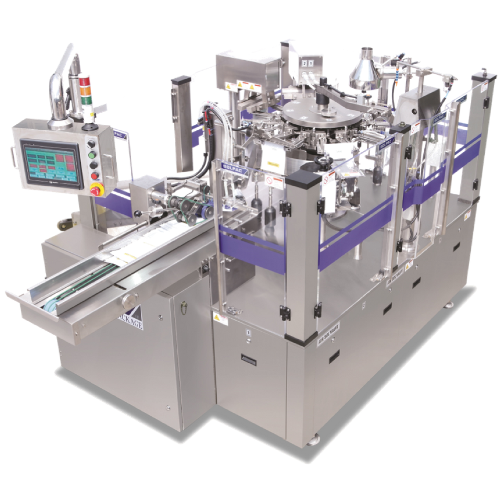 Premade pouch fill and seal machine